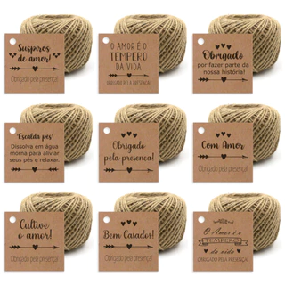 Tags Casamento Lembrancinha Kraft - Suspiros De Amor O Amor É O Tempero Da Vida - Obrigado Pela Presença Etiqueta
