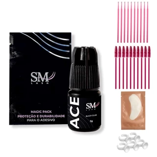 Cola Ace Cílios Sm Lash Black Glue 3g Para Alongamento De Cílios