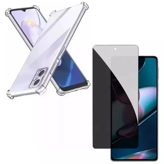 Kit Capa Anti Impacto + Película 3D Privacidade P/ Moto G04/G24