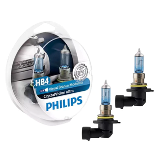 Par Lâmpada Philips CrystalVision HB4 12V 55W 4100K Xenon Branca em Oferta na Shopee