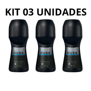 Kit 03 Desodorante Antitranspirante Roll-on MUSK MARINE Avon 50ml