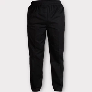 Calça de Oxford Preta com Elástico Unissex com bolso traseiro Fardamento Calça de Oxford para trabalho Cozinha, pizzaiolo, sushiman