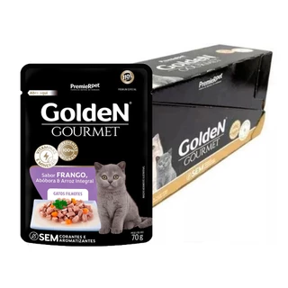 Kit 20un. Ração Úmida Sachê Golden Gourmet Gatos Filhotes Frango 70g em Oferta na Shopee