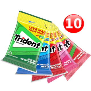 Chiclete Trident Sabores - Goma De Mascar - 10 Pcts De 32g