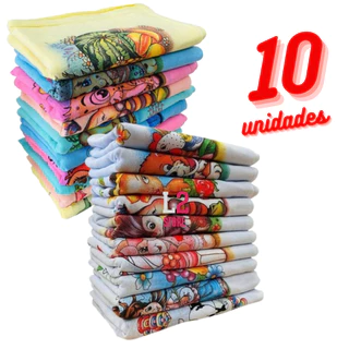 Kit 10 Pano De Prato ou pia Estampado Com 10 Peças