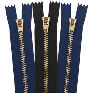 Zíper Metal 4cm 5cm 6cm 8cm 10cm 12cm 15cm 18cm marinho preto branco 10 ou 20 unidades jeans em Oferta na Shopee