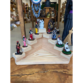 Kit Conga Altar Madeira Escadas Umbanda Candomblé Orixás Axé