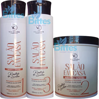 KIT SALÃO EM CASA VIA CHARM COSMÉTICOS NUTRIÇÃO E HIDRATAÇÃO