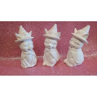 imagem Witch Cat Wicca em Gesso Cru - 10X5 cm
