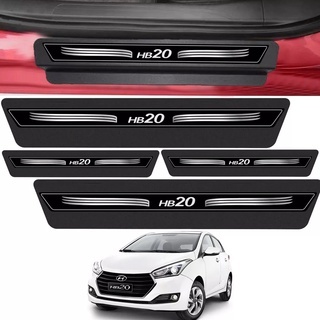 Kit 8 Peças Adesivo Soleira Plus Porta Hb20 2013...2022 Preto