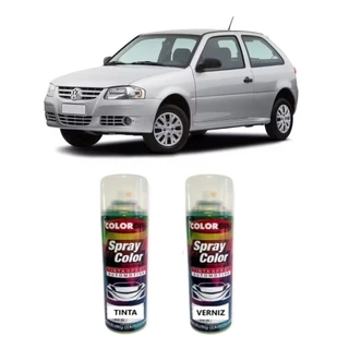 Tinta automotiva spray Prata Light VW + Verniz + lixa