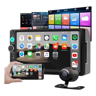 Central Multimídia 2 Din Bluetooth USB Sd Fm radio + câmera de ré em Oferta na Shopee