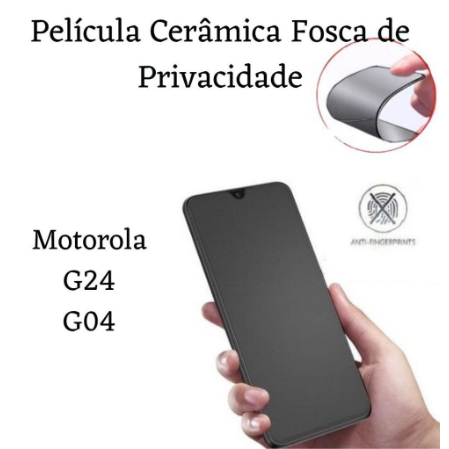 Película Cerâmica Fosca Privacidade Para Motorola Moto G24 / G04