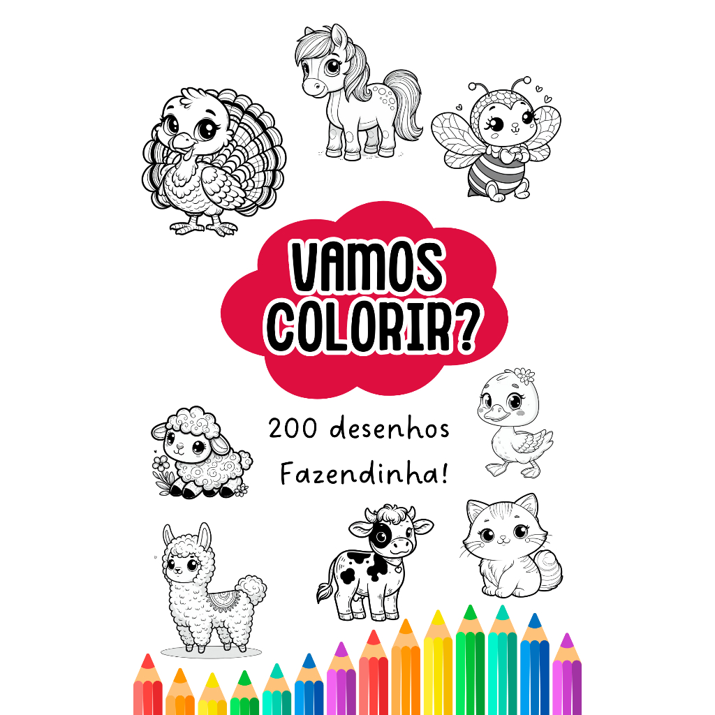 Coleção 200 desenhos para colorir - 2 por folha A4 | Shopee Brasil