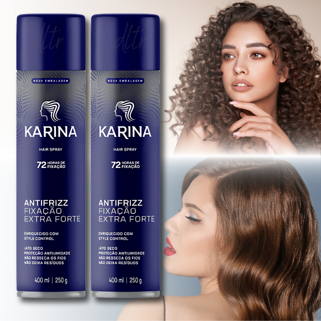 SPRAY PARA CABELO KARINA CONTROLE VOLUME FIXAÇÃO