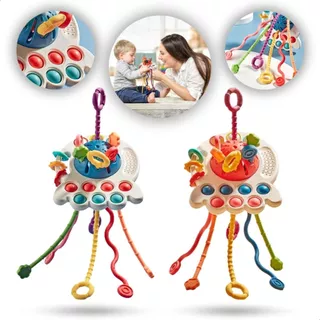 Brinquedos Sensoriais Para Bebês Montessori Pull String Interactive Educational toy Desenvolvimento De Silicone