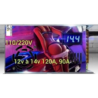 Fonte de alimentação Chaveada 12V 120A 90A amperes ultra carregador automotivo para som residencial ou automotivo