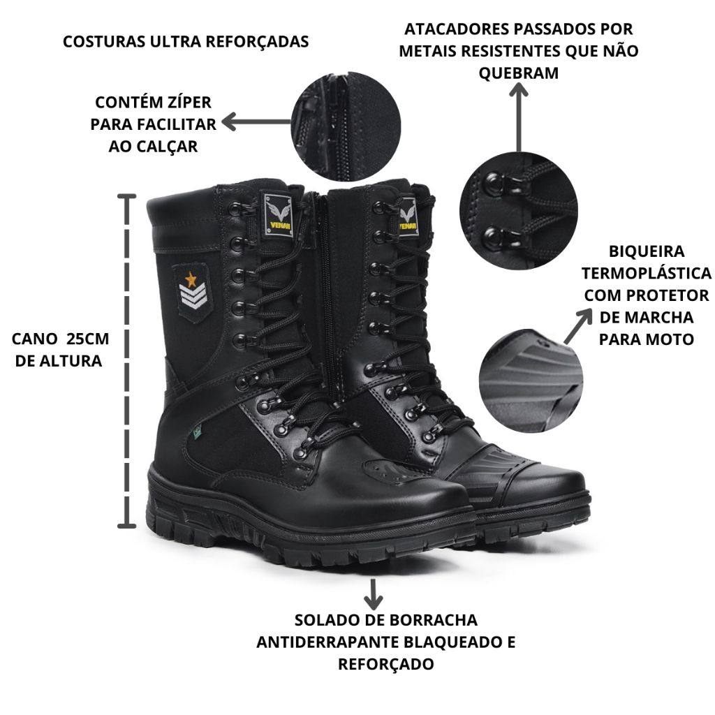 Bota coturno shops motoqueiro