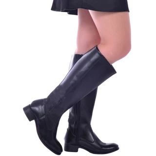 Bota Montaria Feminina Cano Longo Salto Baixo Bico Redondo Panturrilha Grossa Lançamento Inverno