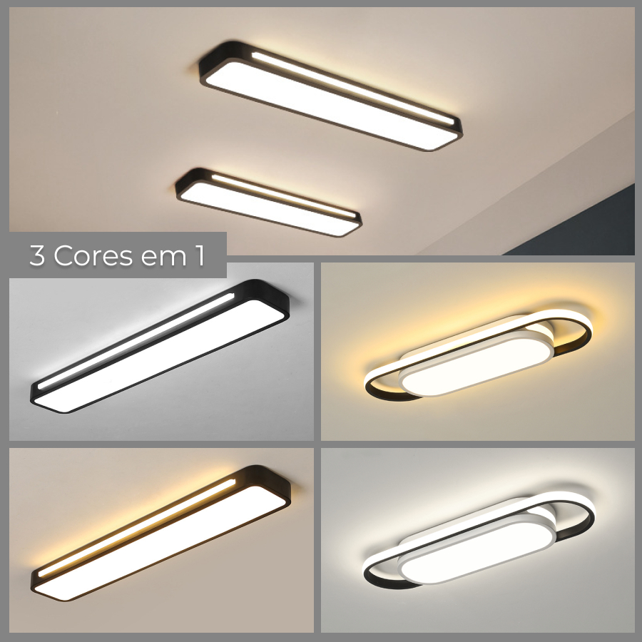 Luminária de Teto metal Linear Regulável Moderna LED Para Sala de Jantar, Cozinha, Quarto, Corredor