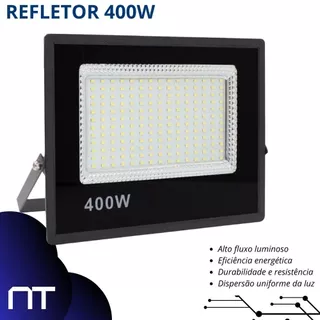Holofote Refletor LED de 400W Bivolt Super Potente a Prova Dagua com Iluminaçao Branco Frio