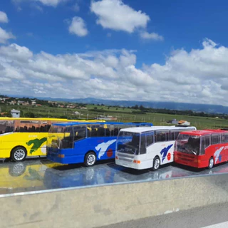 Ônibus Miniatura Metal Turismo Acende Luz Dentro Musical