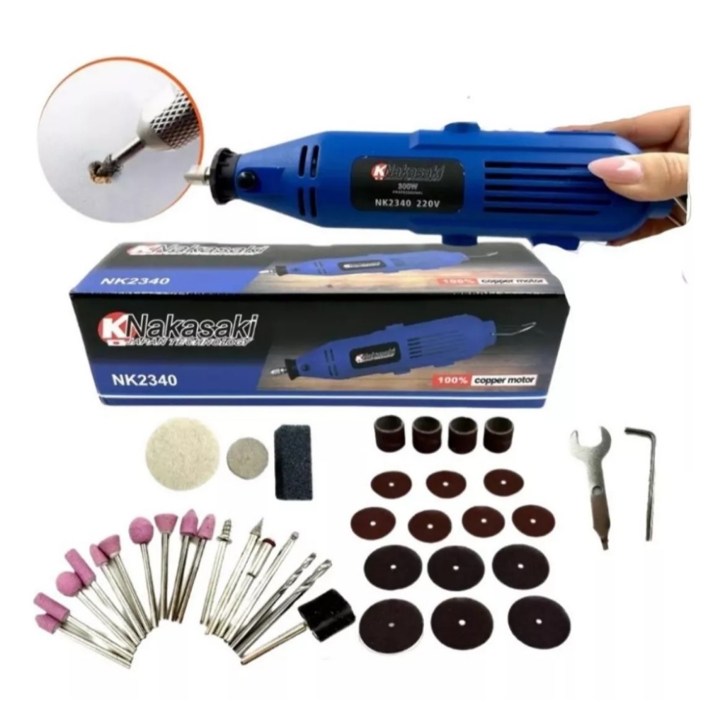 Micro Retifica Profissional 470w 40 Peças E Com Multifunções