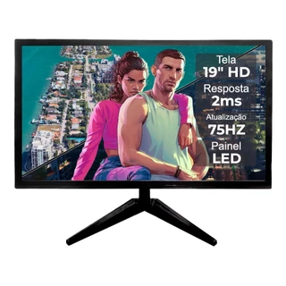Monitor 19" De alta qualidade Taxa de 2ms 75 Hertz VGA+HDMI Nota fiscal