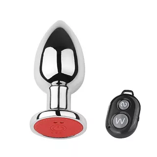 Plug Anal de aço com Controle Remoto e 10 Modos de Vibrações - Recarregável - Tamanho P