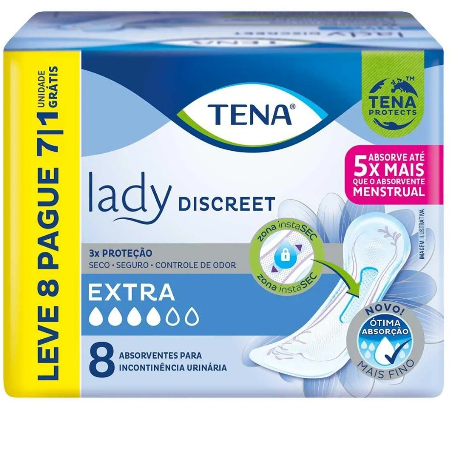 Absorvente para Incontinência Urinária Tena Lady Discreet Extra ...