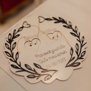 Porta aliança para casamento personalizado mdf 3mm varias cores