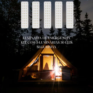 kit 5 Luminaria de Emergencia 30 LED SLIM