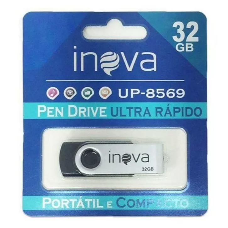 Pen Drive 32gb Inova Up-8569 Ultra Rápido Portátil Compacto
