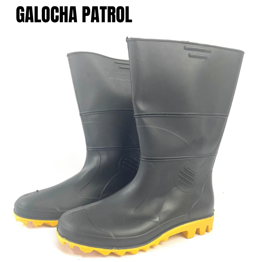 BOTA GALOCHA DE BORRACHA IMPERMEÁVEL PARA CHUVA MOTOQUEIRO MASCULINA PATROL