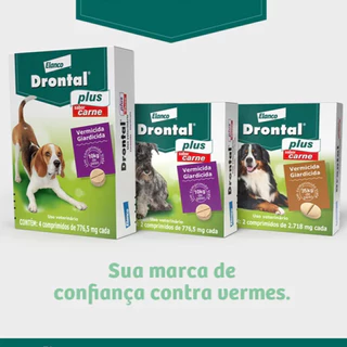 Vermífugo Drontal Plus sabor Carne Cães Todos Tamanhos 2,5 a 70 kg