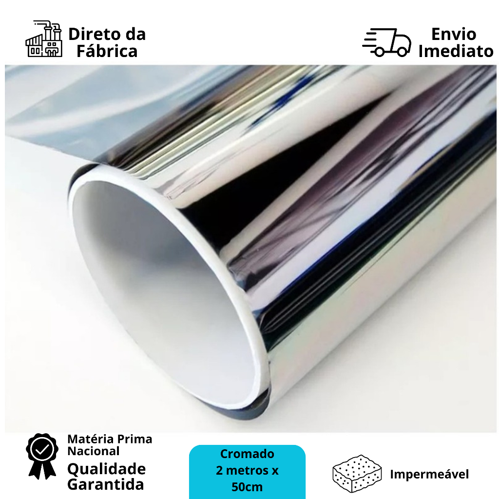 Adesivo Cromado Prata, Alumínio 2 m x 50 cm | Shopee Brasil