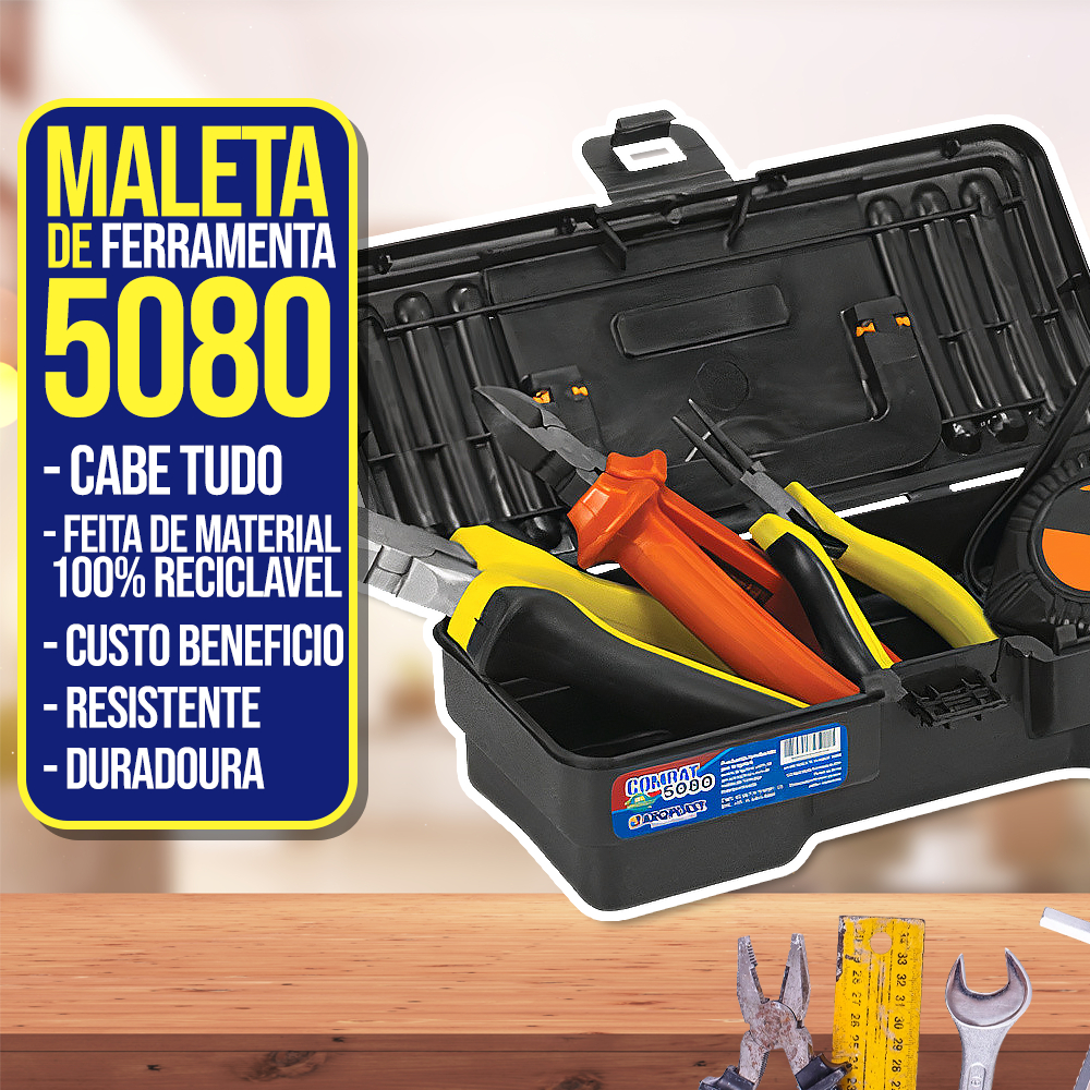 Kit 3 Maletas Caixa de Ferramentas Grande Reforçada Multiuso