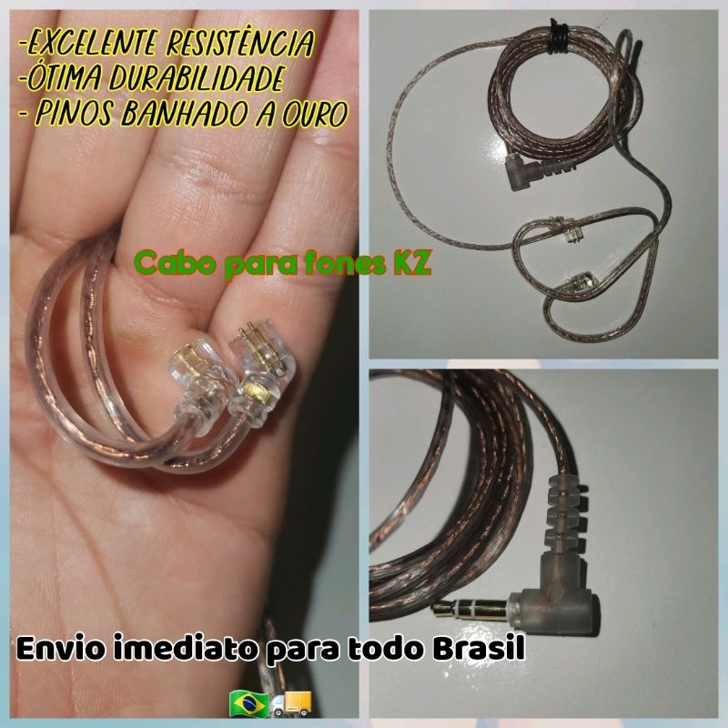 Cabo para fones profissionais KZ edx pro/KZ ZSN PRO/KZ D Fi/KZ Castor ...