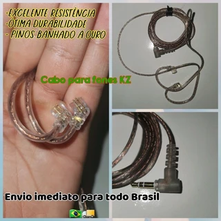 Cabo para fones profissionais KZ edx pro/KZ ZSN PRO/KZ D Fi/KZ Castor ...
