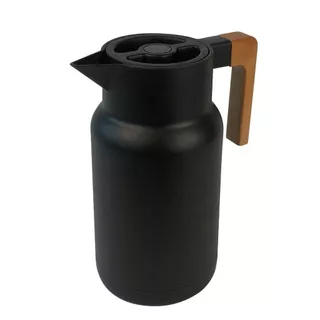 Garrafa de Café Térmica Vácuo 1L com Cabo de Madeira Café, Chá, Água Quente