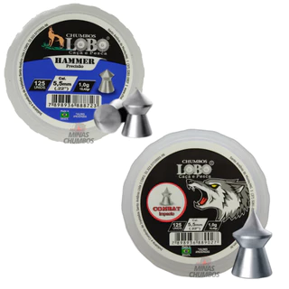 Kit com 02 Chumbinhos - Hammer e Combat 5,5 mm - 250 Unidades - Lobo