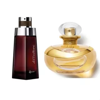 Kit com 2 Perfumes Essência Masculina e Feminina Malbec e Lily