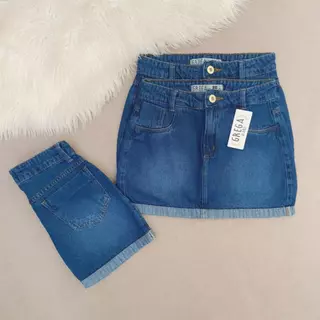 Saia Jeans - Barra Dobrada - Grega Jeans