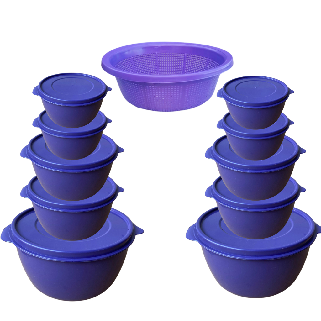 kit 11 peças potes com tampa de plastico