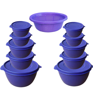 kit 11 peças potes com tampa de plastico