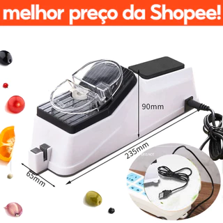 Afiador Amolador De Facas Tesouras Profissional Elétrico Usb Cozinha Modelo 2024 em Oferta na Shopee