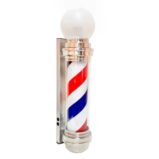 Barber Pole Luminária Giratória De Barbearia Com Globo 65 cm Poste De Luz Giratório 110/220w Estilo Americano