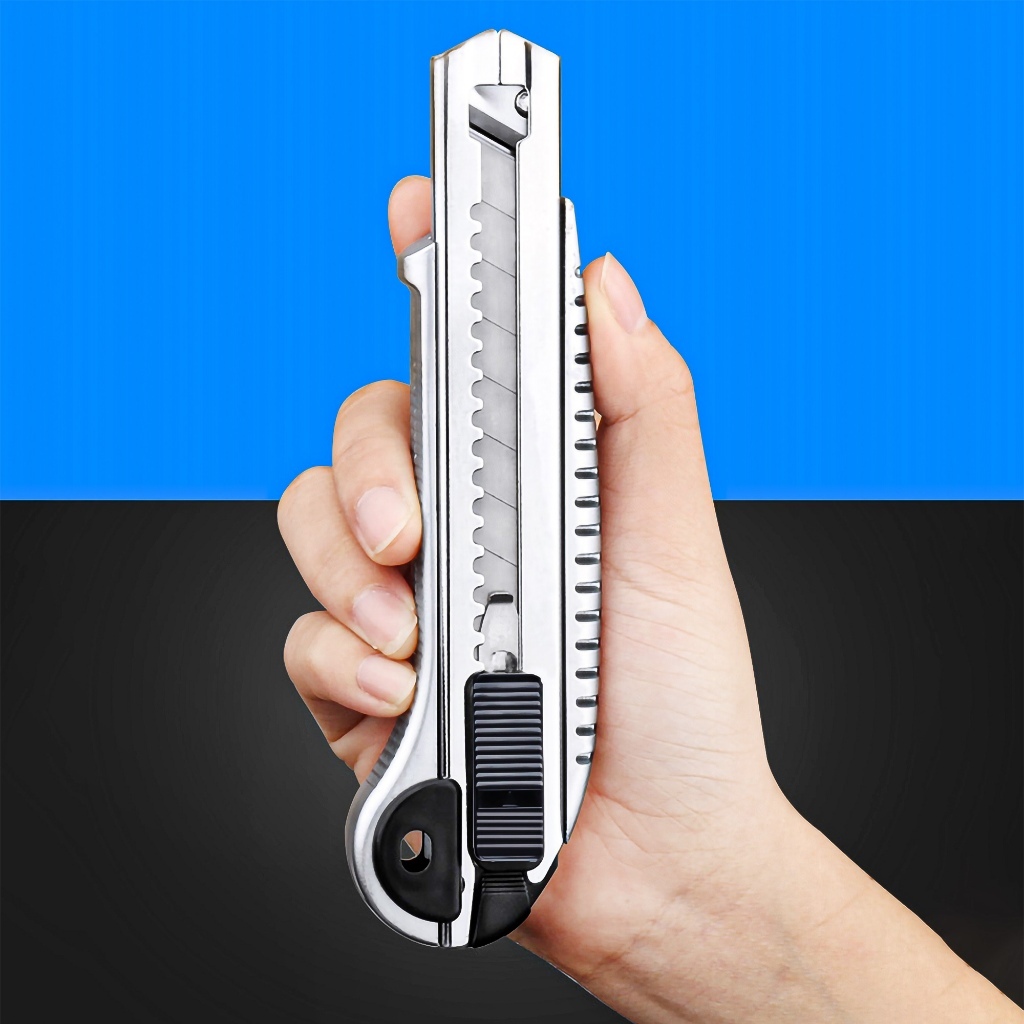 Estilete De Metal Profissional + 5 Lâminas Extras - T1212