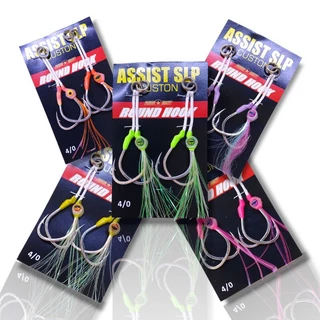 ASSIST HOOK DUPLO com CABEÇA de LULA GLOW e FLASH UV para SLOW PITCH JIGGING - SUPORT HOOK