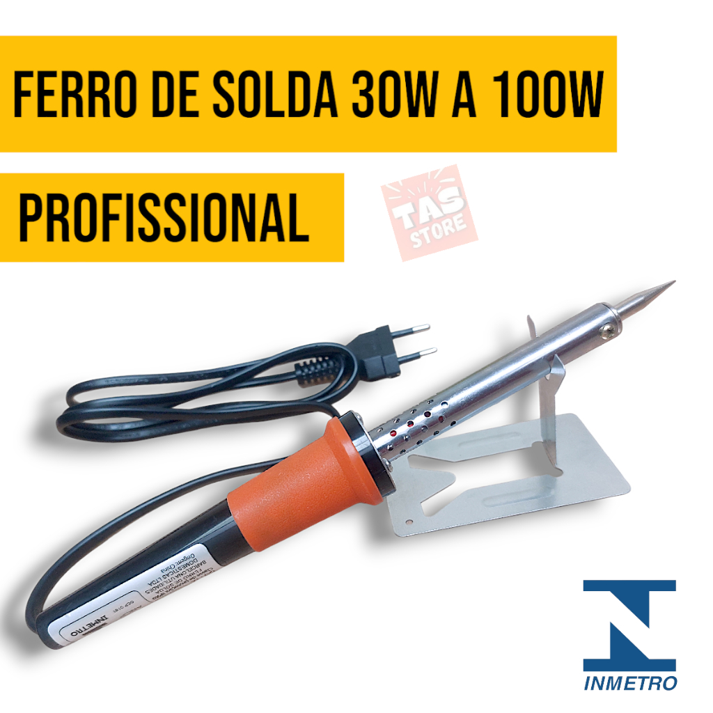 Ferro de Solda Profissional 110v/220v - 30w/40w/60w/100w Soldar Soda Elétrica Alumínio + Estanho